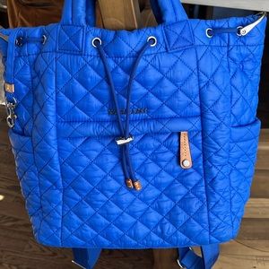 MZ Wallace bright blue small convertible backpack